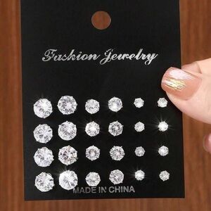 Fashion Jewelry Crystal Silver Earring Collection
